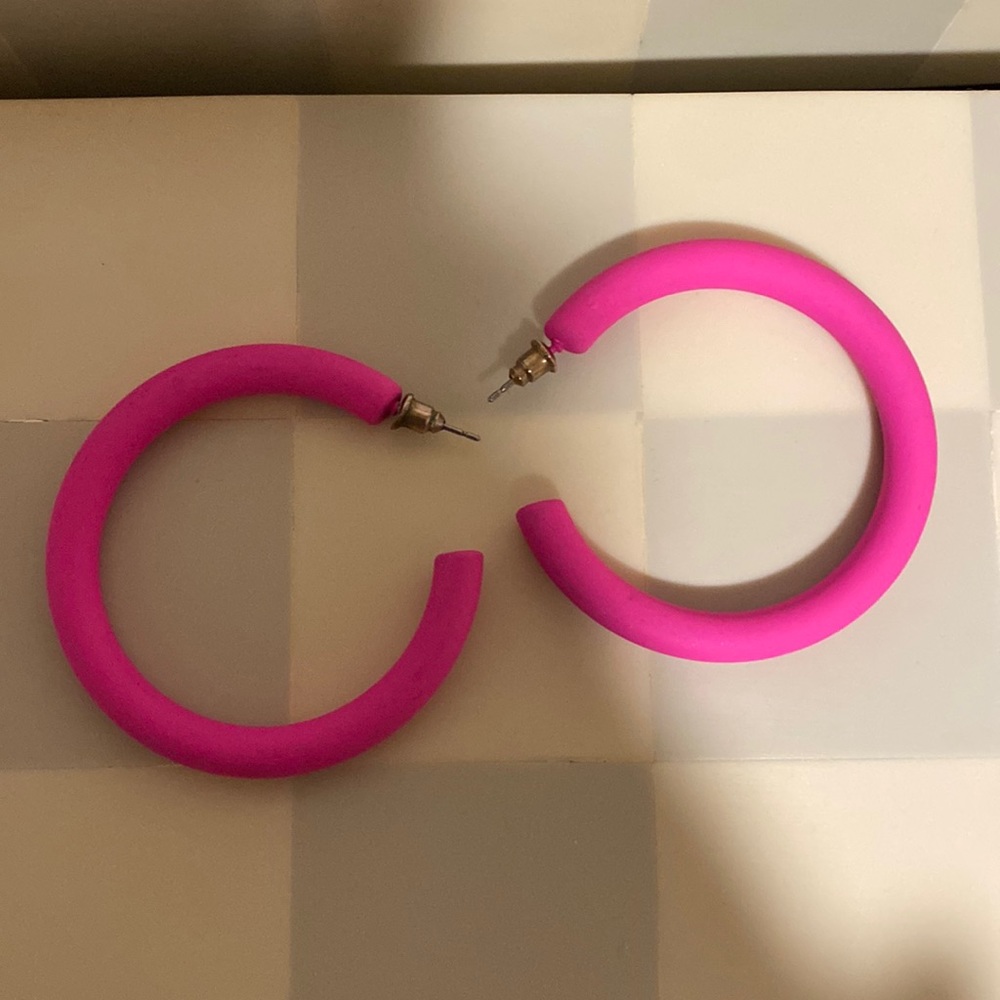 Pink hoop earrings